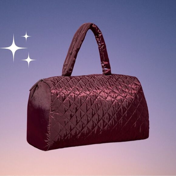 DSW Exclusive Burgundy Puffy Weekender NWT - Picture 1 of 5